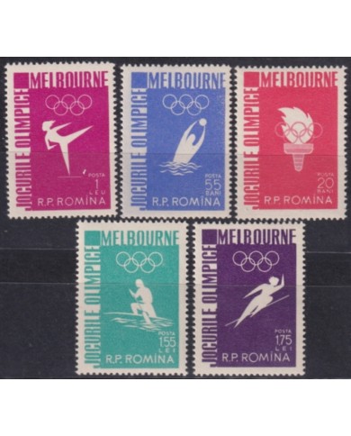 F-EX50995 RUMANIA MLH 1956 OLYMPIC GAMES MELBOURNE ATHLETISM CANOES.
