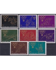 F-EX51169 RWANDA MLH 1972 OLYMPIC GAMES MUNICH ATHLETISM EQUESTRIAN SWIMMING BASKET BOXING.