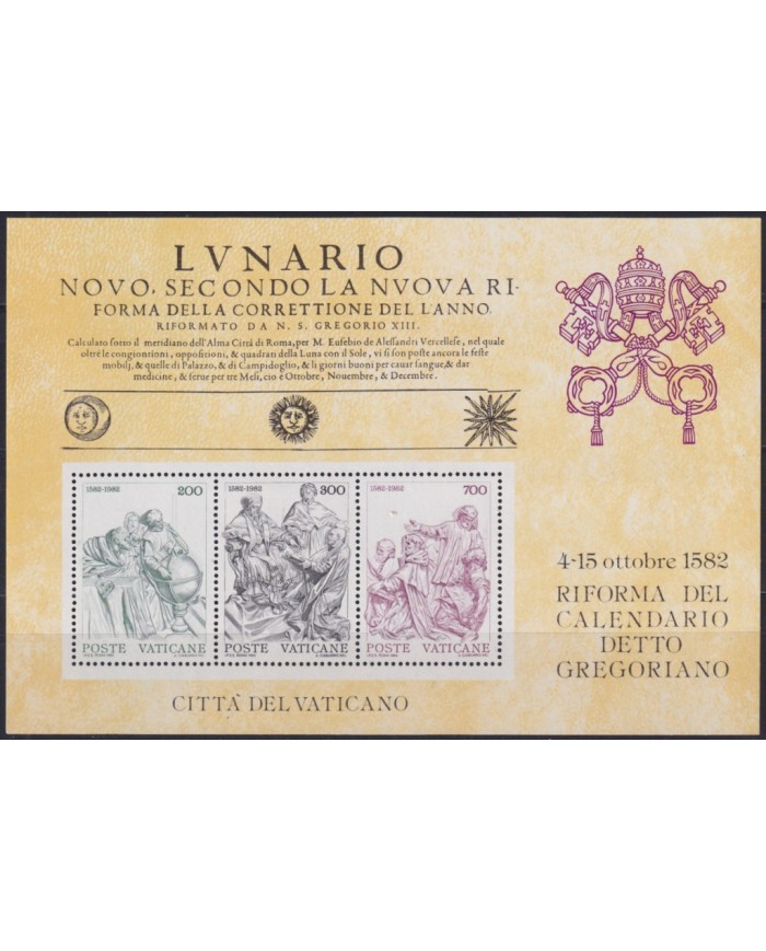 F-EX48016 VATICAN CITY MNH 1982 GREGORIAN REFORM CALENDAR SCULTURE TUMB ART.