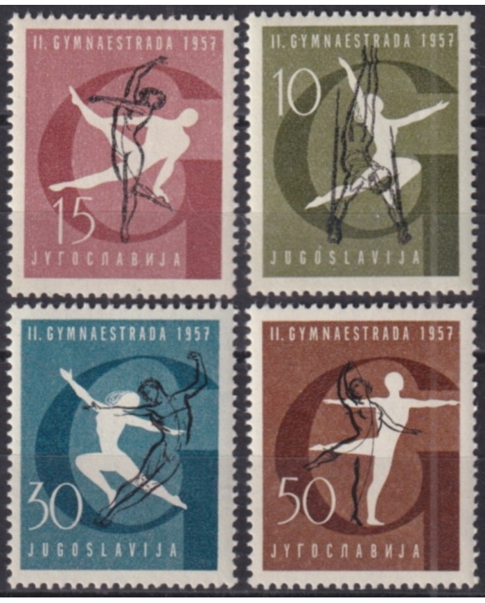 F-EX50984 YUGOSLAVIA MLH 1957 WORLD GYMNASTICS GAMES.