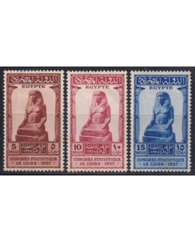F-EX52747 EGYPT 1927 ORIGINAL GUM STATISTICAL ECONOMY INTERNATIONAL CONGRESS ARCHEOLOGY.