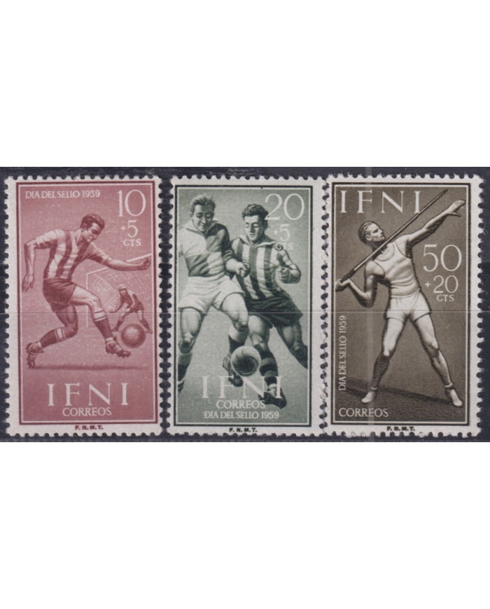 F-EX50674 IFNI SAHARA SPAIN 1959 MNH SPORT SOCCER JAVELIN FOOTBALL.