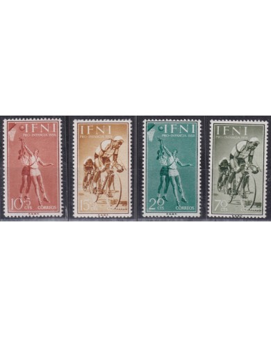 F-EX50662 IFNI SAHARA SPAIN 1958 MNH SPORT CHILD DAY CYCLING BASKETBALL.