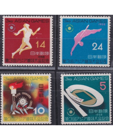 F-EX50666 JAPAN 1958 MNH SPORT ASIAN GAMES ATHLETISM TOURCH STADIUM.