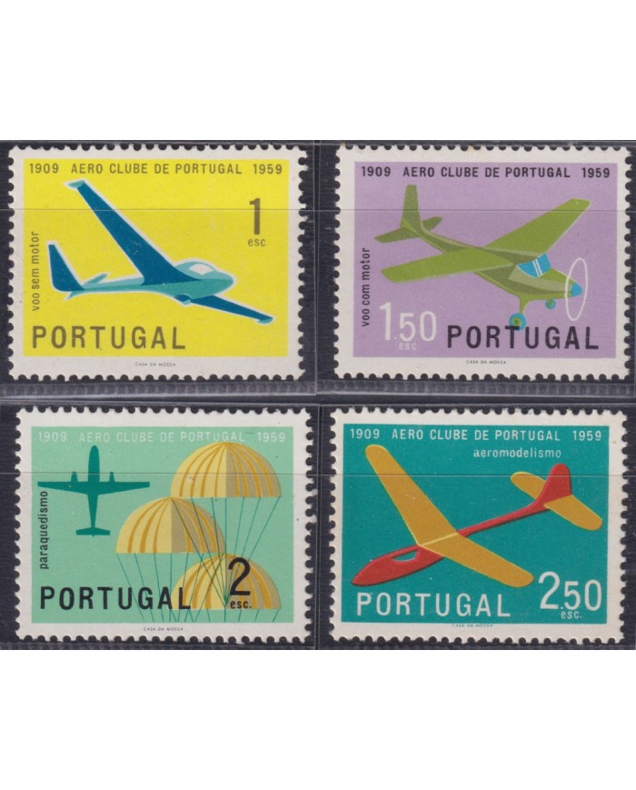 F-EX50685 PORTUGAL 1959 MNH SPORT AEROMODELINGAIR CLUB AIRPLANE AVION.