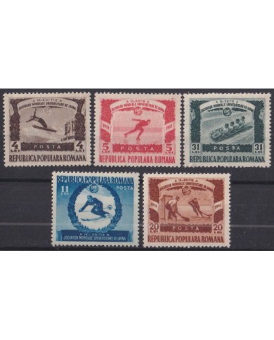 F-EX50790 RUMANIA 1951 MNH SPORT WINTER SKEETING SKI ICE HOCKEY.
