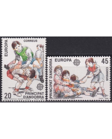 F-EX50812 ANDORRA 1989 MNH EUROPA CHILDREN GAMES.