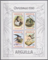 F-EX51924 ANGUILLA MNH 1980 CHRISTMAS NAVIDAD WILDLIFE BIRD AVES.