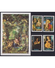 F-EX52764 ANTIGUA MNH 1980 CHRISTMAS NAVIDAD PAINTING ART ALONSO CANO CHNORR.