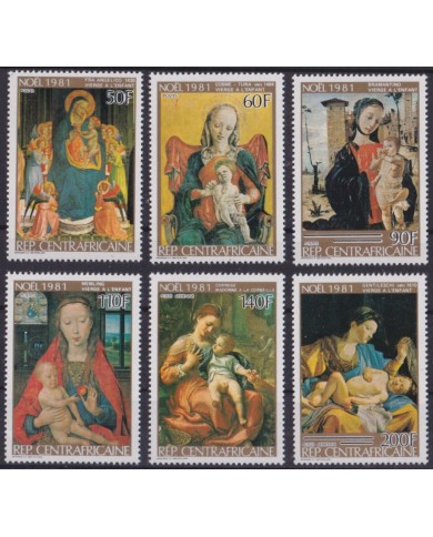 F-EX52766 CENTRAL AFRICA MNH 1979 CHRISTMAS NAVIDAD ART PAINTING CORREGE MEMLING FRA ANGELICO BRAMANTINO.