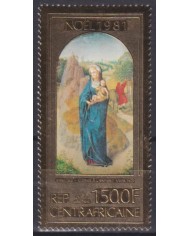 F-EX52797 CENTRAL AFRICA MNH 1979 CHRISTMAS NAVIDAD ART PAINTING GOLDEN EMBOSSED.