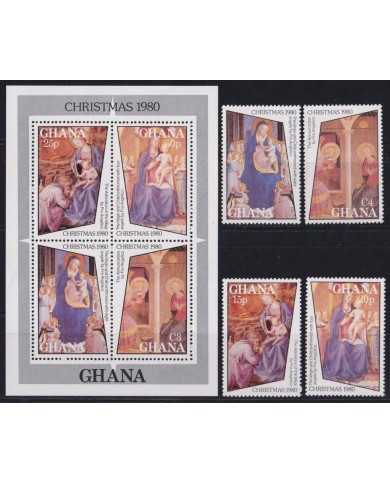 F-EX52799 GHANA MNH 1980 CHRISTMAS NAVIDAD ART PAINTING FRA ANGELICO.