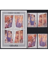 F-EX52799 GHANA MNH 1980 CHRISTMAS NAVIDAD ART PAINTING FRA ANGELICO.