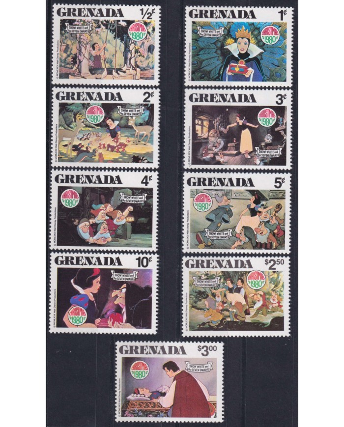 F-EX51930 GRENADA MNH 1980 CHRISTMAS NAVIDAD WALT DISNEY SNOW WHITE.