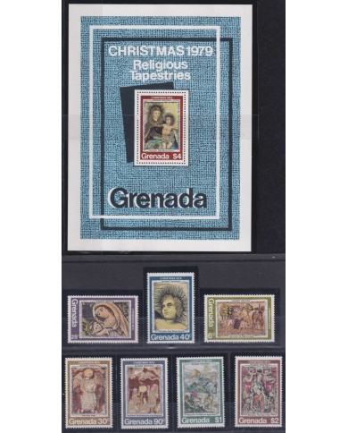 F-EX51936 GRENADA MNH 1979 CHRISTMAS NAVIDAD RELIGIOUS TAPESTRY.