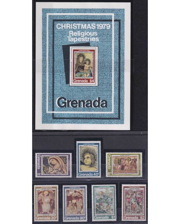 F-EX51936 GRENADA MNH 1979 CHRISTMAS NAVIDAD RELIGIOUS TAPESTRY.