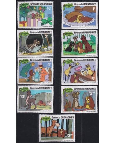 F-EX52772 GRENADA & GRENADINES MNH 1981 CHRISTMAS NAVIDAD WALT DISNEY LADY & TRAMP.