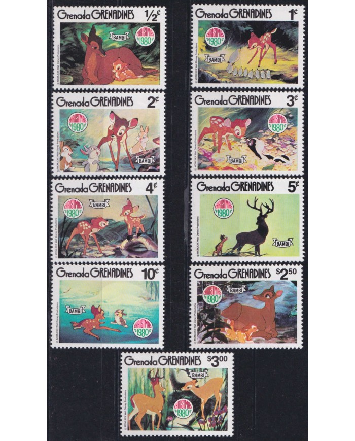 F-EX51931 GRENADA & GRENADINES MNH 1980 CHRISTMAS NAVIDAD WALT DISNEY BAMBI.