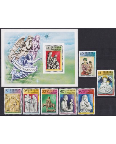 F-EX51935 GRENADA & GRENADINES MNH 1979 CHRISTMAS NAVIDAD ART SCUTURE.