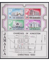 F-EX51929 JAMAICA MNH 1980 CHRISTMAS NAVIDAD ARCHITECTURE CHURCHS RELIGION.