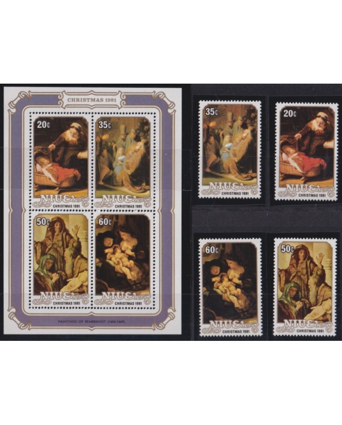 F-EX52778 NIUE MNH 1981 CHRISTMAS NAVIDAD ART PAINTING.