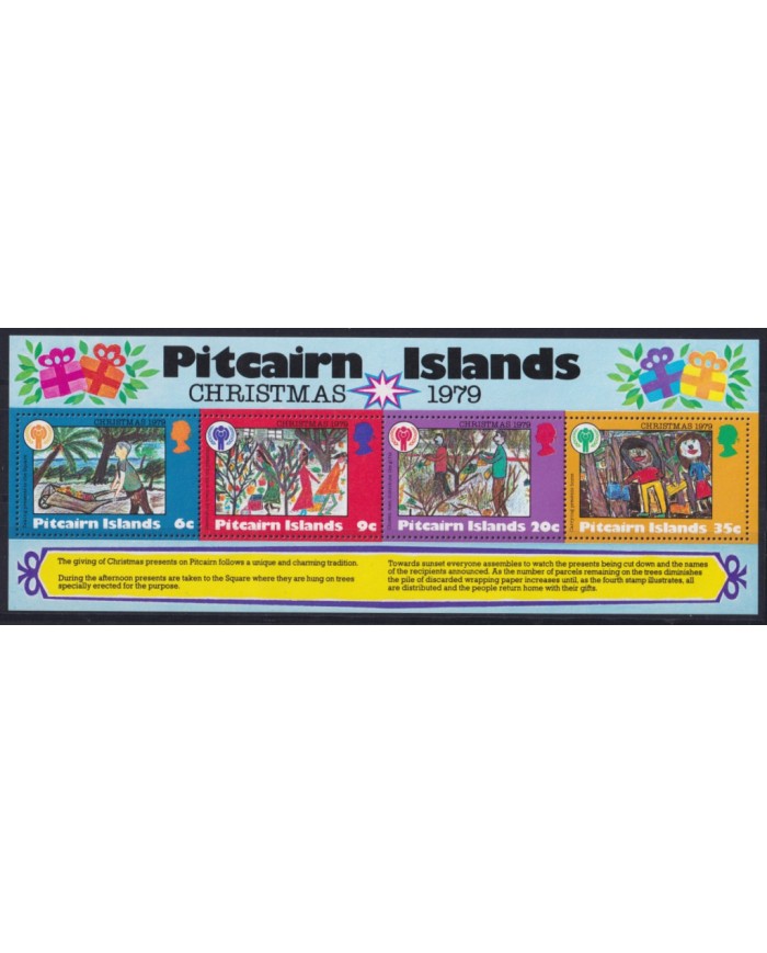F-EX51940 PITCAIRN IS MNH 1979 CHRISTMAS NAVIDAD CHILDREN UNICEF DRAWING TALES.