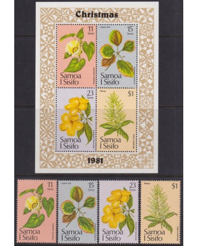 F-EX52783 SAMOA I SISIFO MNH 1981 CHRISTMAS NAVIDAD FLOWER FLORES.