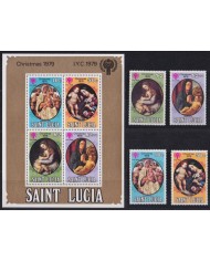 F-EX52807 ST LUCIA MNH 1979 CHRISTMAS NAVIDAD ART PAINTING TITIAN BELLINI DOLCI.