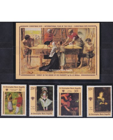 F-EX52808 ST CHRISTOPHER NEVIS ANGUILLA MNH 1981 CHRISTMAS NAVIDAD ART MILLAIS.