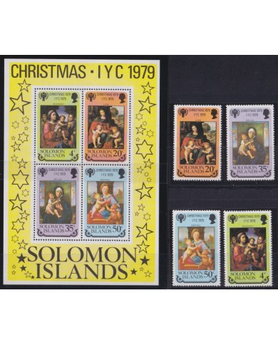 F-EX52806 SOLOMON IS MNH 1979 CHRISTMAS NAVIDAD ART PAINTING RAPHAEL BELLINI LUINI.