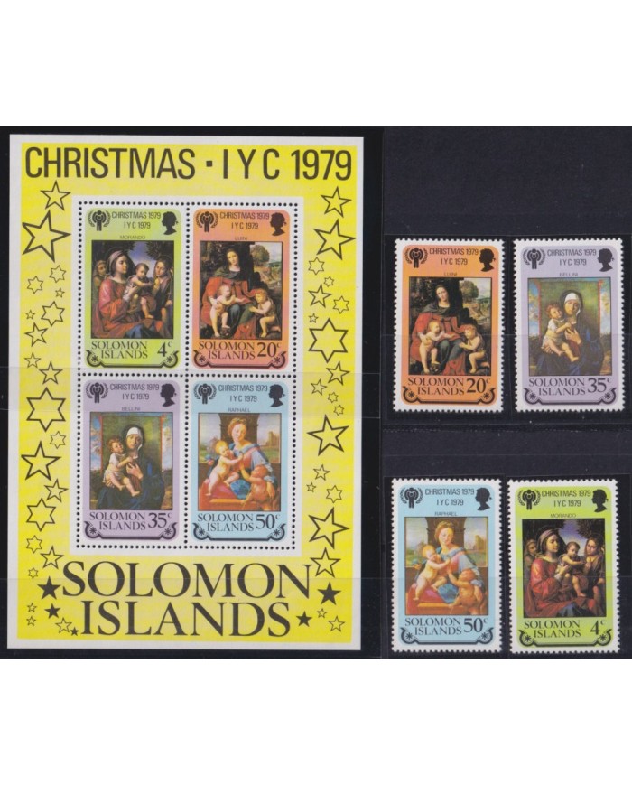 F-EX52806 SOLOMON IS MNH 1979 CHRISTMAS NAVIDAD ART PAINTING RAPHAEL BELLINI LUINI.