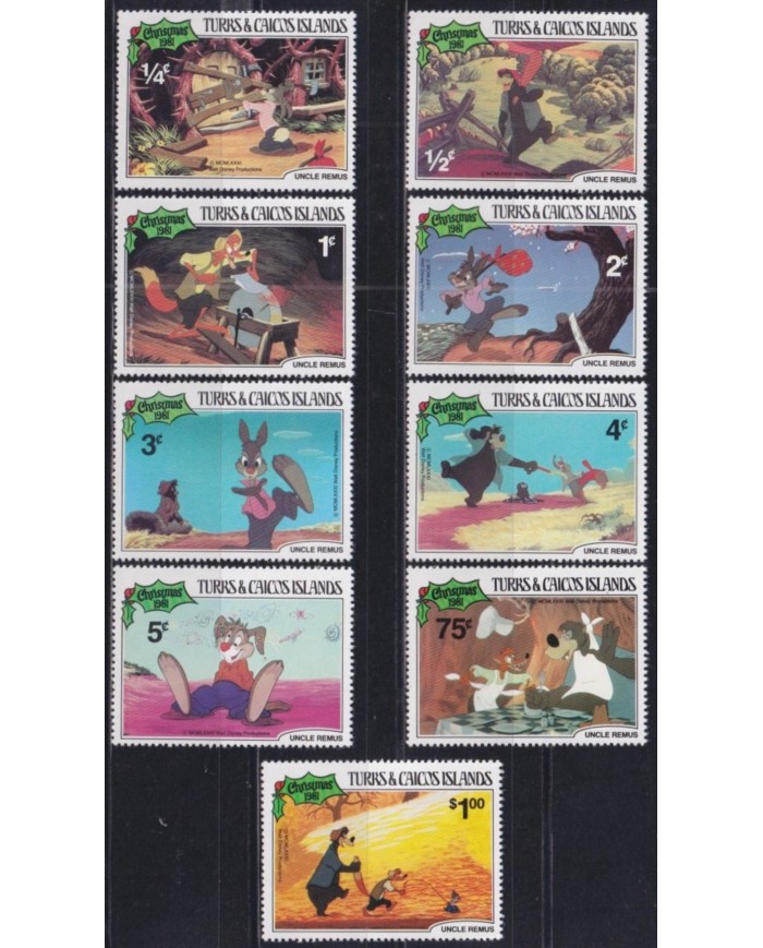 F-EX52788 TURKS & CAICOS MNH 1981 CHRISTMAS NAVIDAD WALT DISNEY UNCLE REMUS.