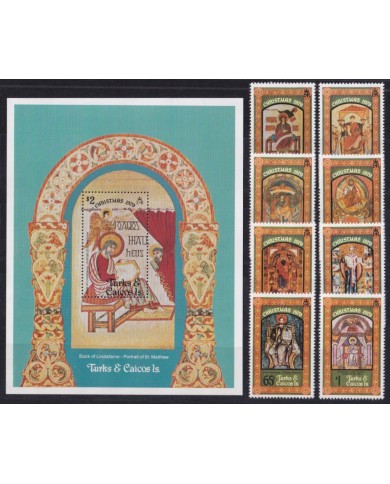 F-EX51939 TURKS & CAICOS MNH 1979 CHRISTMAS NAVIDAD MEDIEVAL ART PAINTING BOOK.