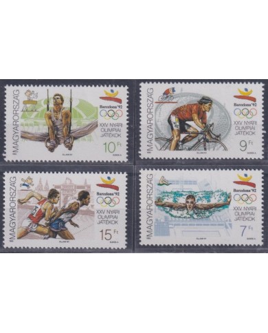 F-EX53280 HUNGARY MNH 1992 OLYMPIC GAMES BARCELONA CICLING SWIMMING ATHLETISM.