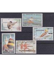 F-EX53284 LAOS MNH 1991 BARCELONA OLYMPIC GAMES SWIMING YACHTING KAYAK.