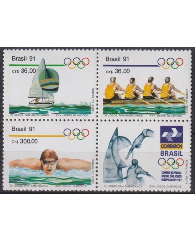F-EX53312 BRASIL BRAZIL MNH 1991 OLYMPIC GAMES BARCELONA ´92 SHIP PAN AMERICAN.