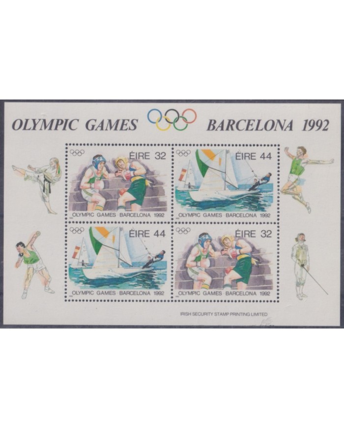 F-EX53316 EIRE IRELAND MNH 1992 OLYMPIC GAMES BARCELONA BOXING SAILING YACHTING.