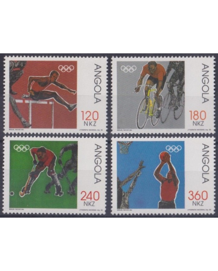 F-EX53326 ANGOLA MNH 1992 OLYMPIC GAMES BARCELONA ATHLETISM CICLING JOCKEY.