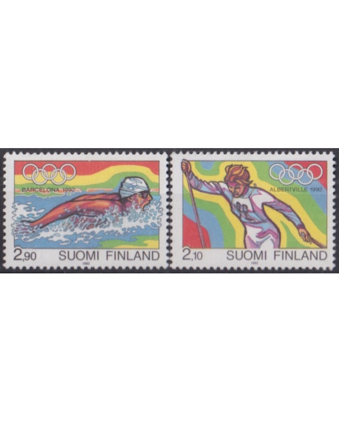 F-EX53338 SUOM SUOMI FINLAND MNH 1992 OLYMPIC GAMES BARCELONA – ALBERTVILLE SKI.