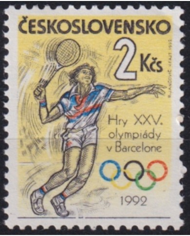 F-EX53343 CZECHOSLOVAKIA MNH 1992 OLYMPIC GAMES BARCELONA TENNIS.