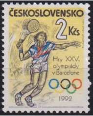 F-EX53343 CZECHOSLOVAKIA MNH 1992 OLYMPIC GAMES BARCELONA TENNIS.