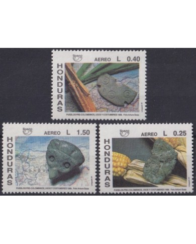 F-EX53720 HONDURAS MNH 1989 AMERICA UPAEP DISCOVERY INDIAN SCULTURE.