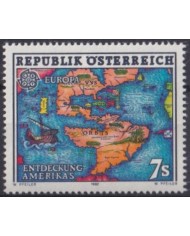 F-EX53741 AUSTRIA MNH 1992 DISCOVERY OF AMERICA MAP.