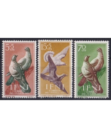 F-EX52922 IFNI SAHARA SPAIN 1957 MNH PRO- CHILDREN BIRD AVES OISEAUX VÖGEL.