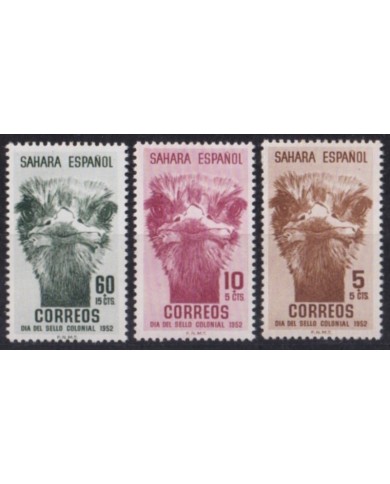 F-EX52915 SAHARA SPAIN 1952 MNH COLONIAL STAMPS DAY OSTRICH BIRD AVES OISEAUX VÖGEL. VÖGEL.