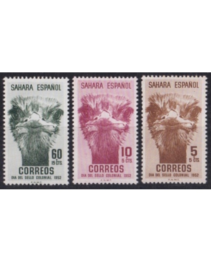 F-EX52915 SAHARA SPAIN 1952 MNH COLONIAL STAMPS DAY OSTRICH BIRD AVES OISEAUX VÖGEL. VÖGEL.