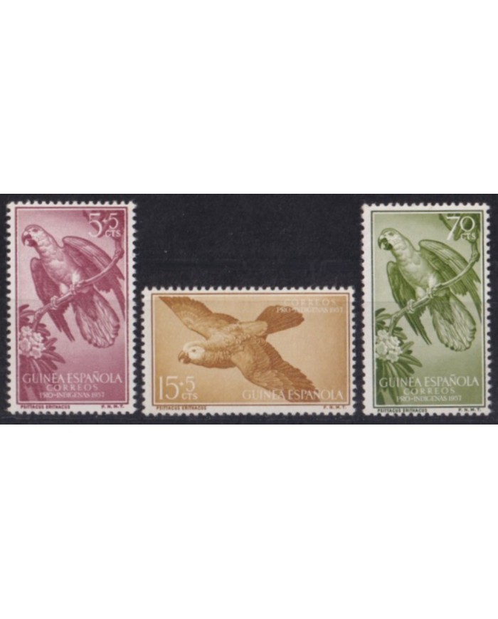 F-EX52914 GUINEA SPAIN 1957 MNH PRO INDIGENOUS PARROT BIRD AVES OISEAUX VÖGEL.
