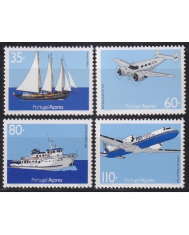 F-EX53510 AZORES PORTUGAL 1991 MNH AIRPLANTE AVION SAILING SHIP BARCOS.