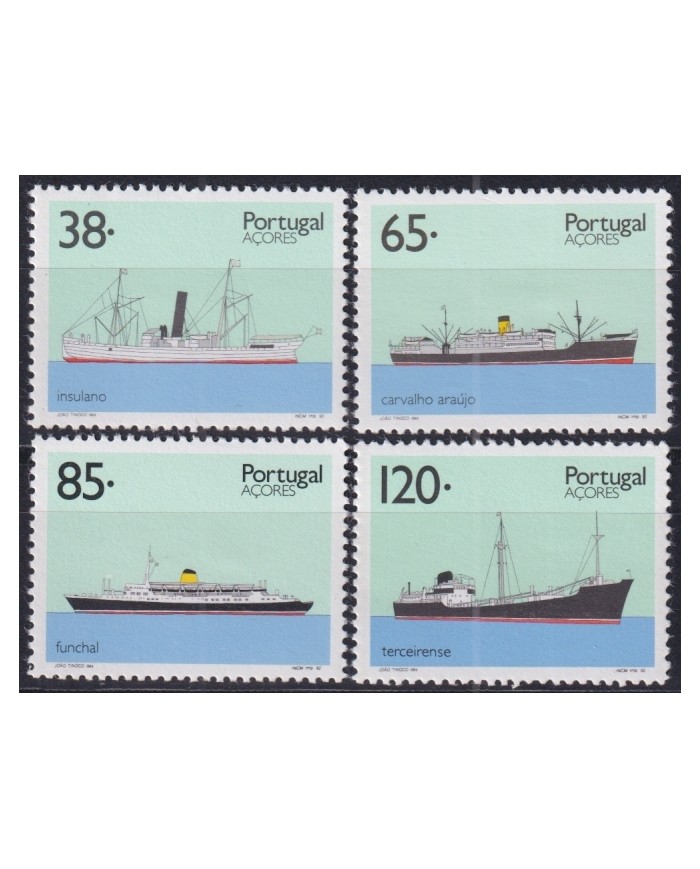 F-EX50894 AZORES PORTUGAL 1992 MNH MERCHANT SHIP BARCOS.
