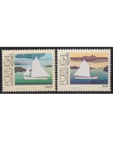 F-EX53511 AZORES PORTUGAL 1985 MNH JEQUE BOATS SHIP BARCOS.